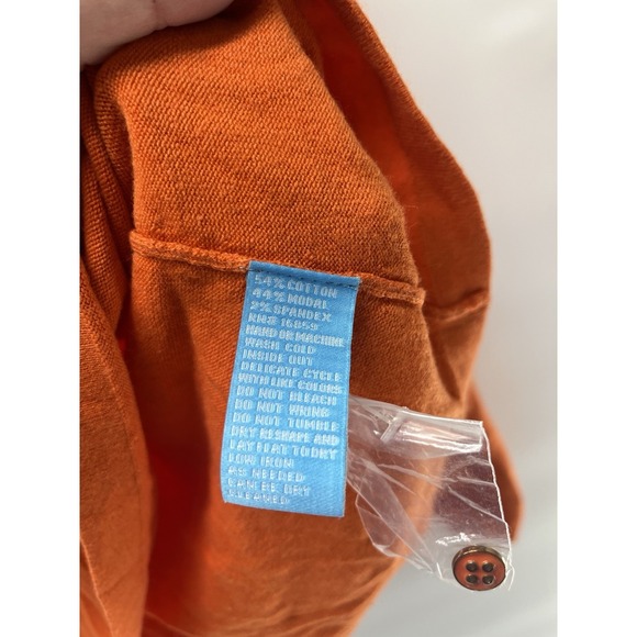J. McLaughlin Burnt orange Crewneck Long Sleeve Sweater W/button On Sleeve L - Picture 5 of 8